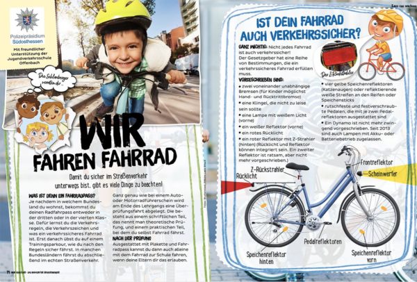 MeinAbenteuer-Das Magazin für Draussenkinder_Ausgabe1_22 - Wir fahren Fahrrad Verkehrsregeln für Kinder unterstützt vom Polizeipräsidium Südost-Hessen