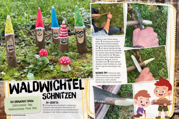 MeinAbenteuer-Das Magazin für Draussenkinder_Ausgabe2_22 - Waldwichtel schnitzen - schnitzen lernen für Kinder