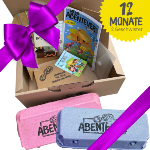 Das ist die Starterbox der Abenteuerbox von Abenteuerkids. Erlebnisse für Draussenkinder und Abenteuer Kids.