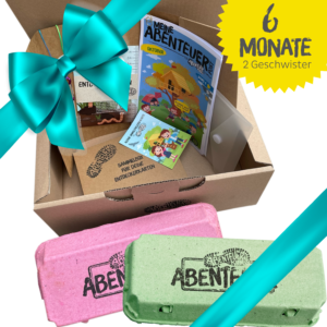 Das ist die Starterbox der Abenteuerbox von Abenteuerkids. Erlebnisse für Draussenkinder und Abenteuer Kids.