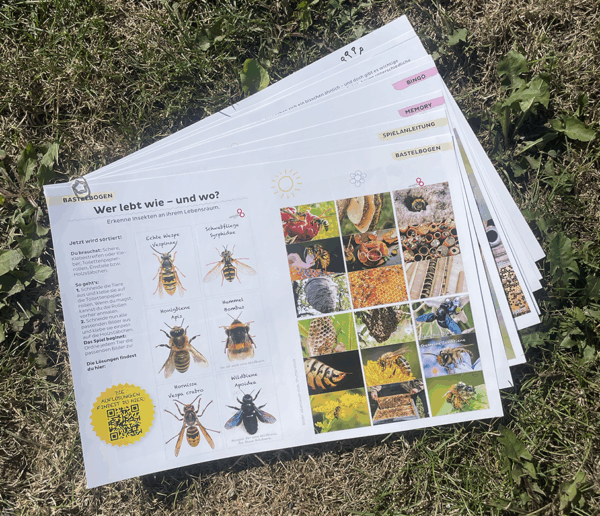 Bastelbögen aus der Bienenbox von den Abenteuer-Kids